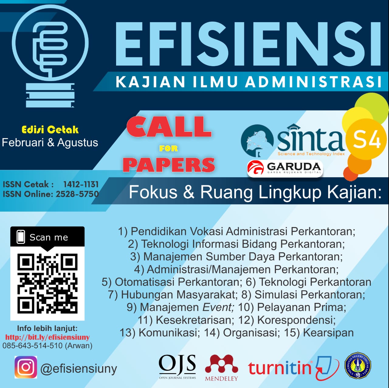 Call for Paper Jurnal EFISIENSI Universitas Negeri Yogyakarta