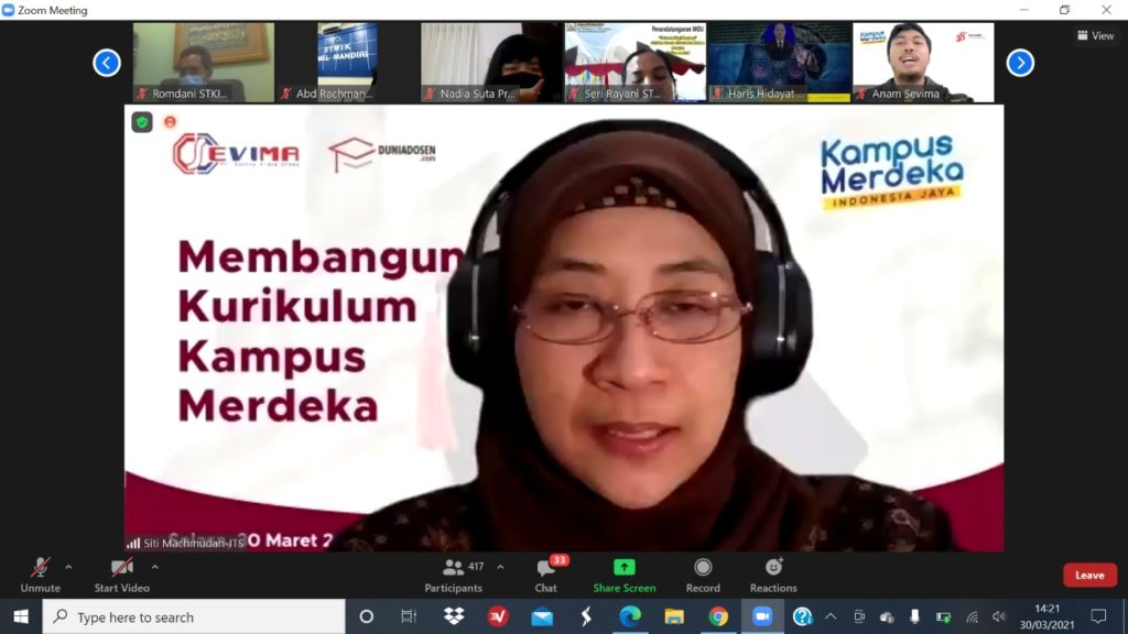 Siti Machmudah dalam webinar program MBKM