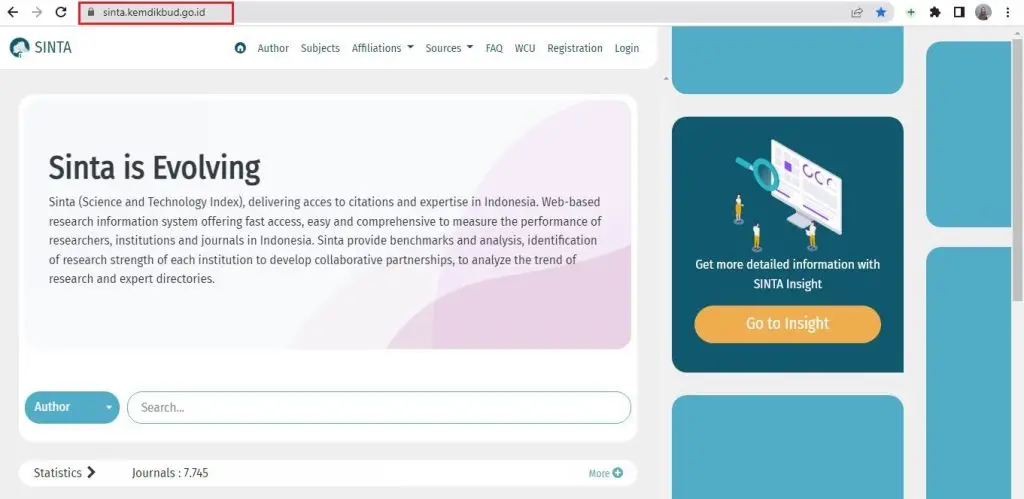 Masuk ke laman SINTA