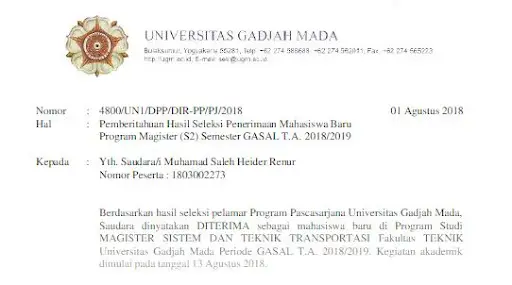 Contoh LOA UGM