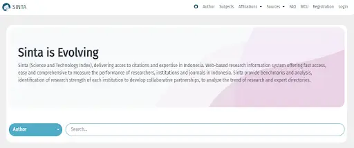 Akses ke laman SINTA