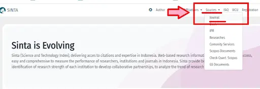 Pilih menu “Sources” di halaman utama lalu pilih “Journal”.