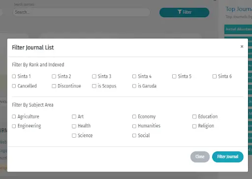 Pilih penyaringan sesuai kebutuhan lalu klik tombol “Filter Jurnal”