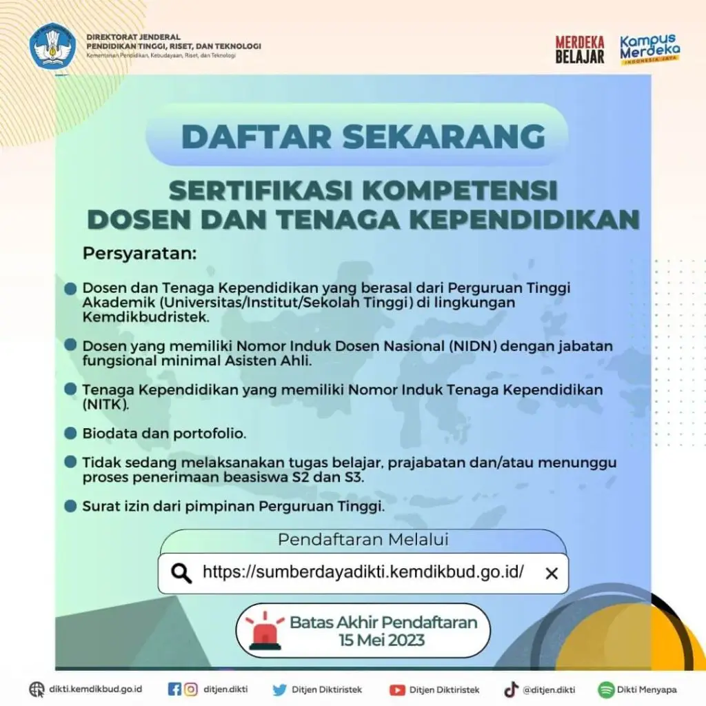 Sertifikasi Kompetensi Dosen dan Tendik