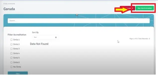 Klik tombol “Req Synchronization” yang terletak di pojok kanan atas. 