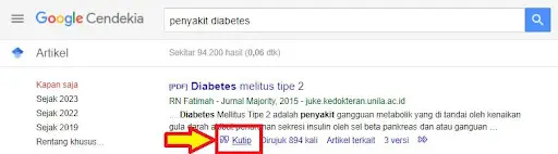 Klik ikon tanda kutip