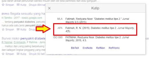 Pilih style daftar pustaka yang kalian hendaki