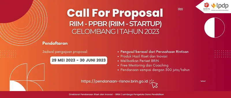 Program Pendanaan RIIM - Perusahaan Pemula Berbasis Riset (Start Up)