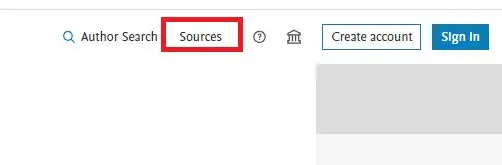 klik menu “Sources” di laman Scopus