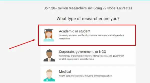 sebagai dosen Anda bisa memilih “Academic or Student”.