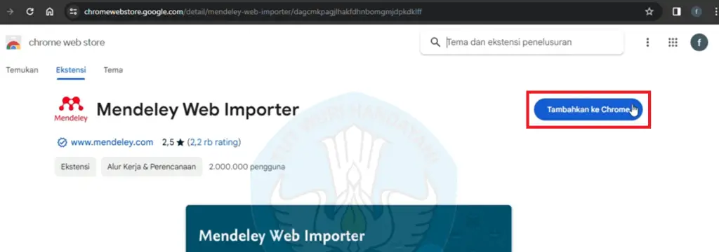 Klik Tambahkan ke Chrome