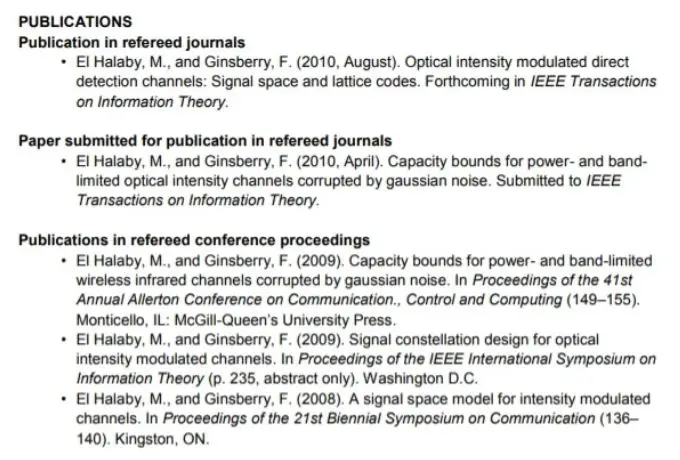 contoh pengalaman publikasi di cv