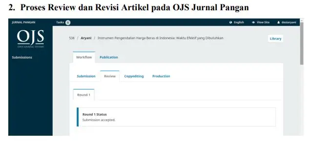 bukti progres artikel di pengelola jurnal