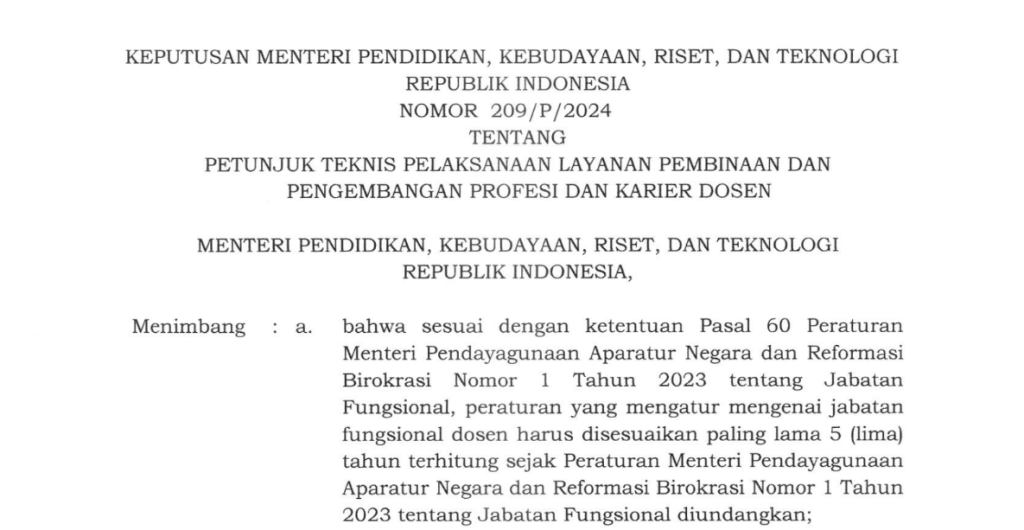 aturan kenaikan jabatan dosen terbaru