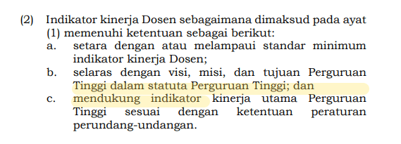 peraturan indikator kinerja dosen pada permendikbud no 44 tahun 2024