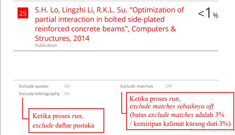 exclude saat cek plagiarisme