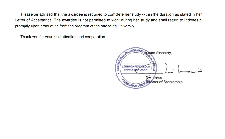 letter of guarantee lpdp