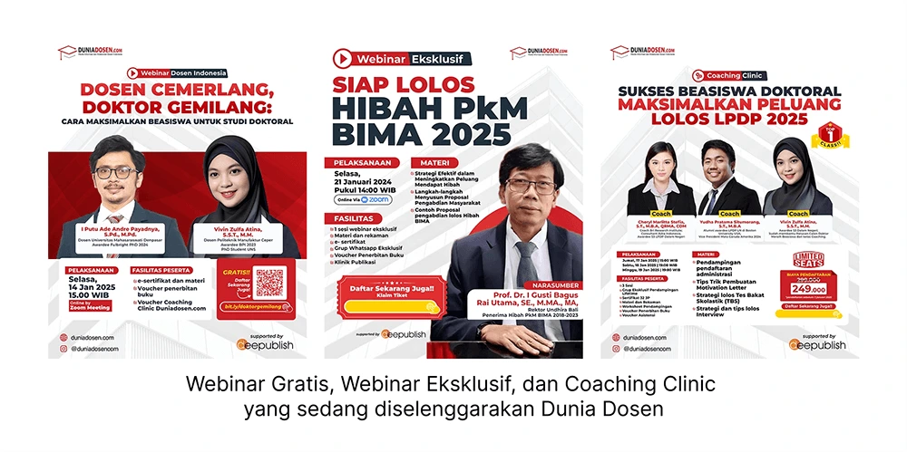 jenis webinar yang diselenggarakan di Dunia Dosen